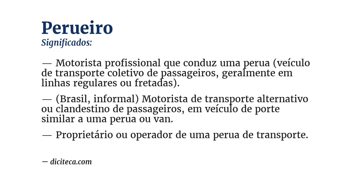 Significado de perueiro