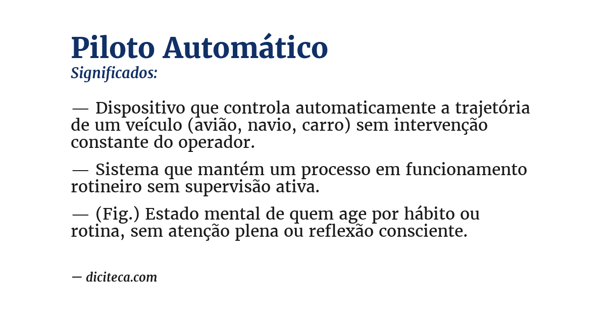 Significado de piloto automático