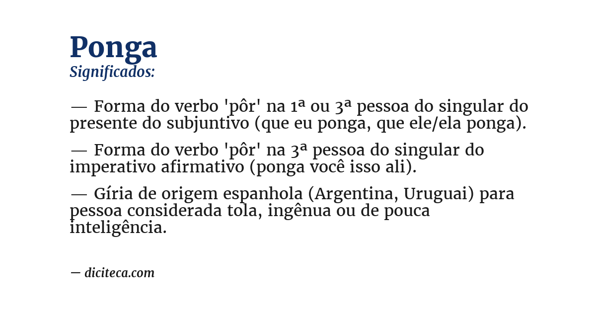 Significado de ponga