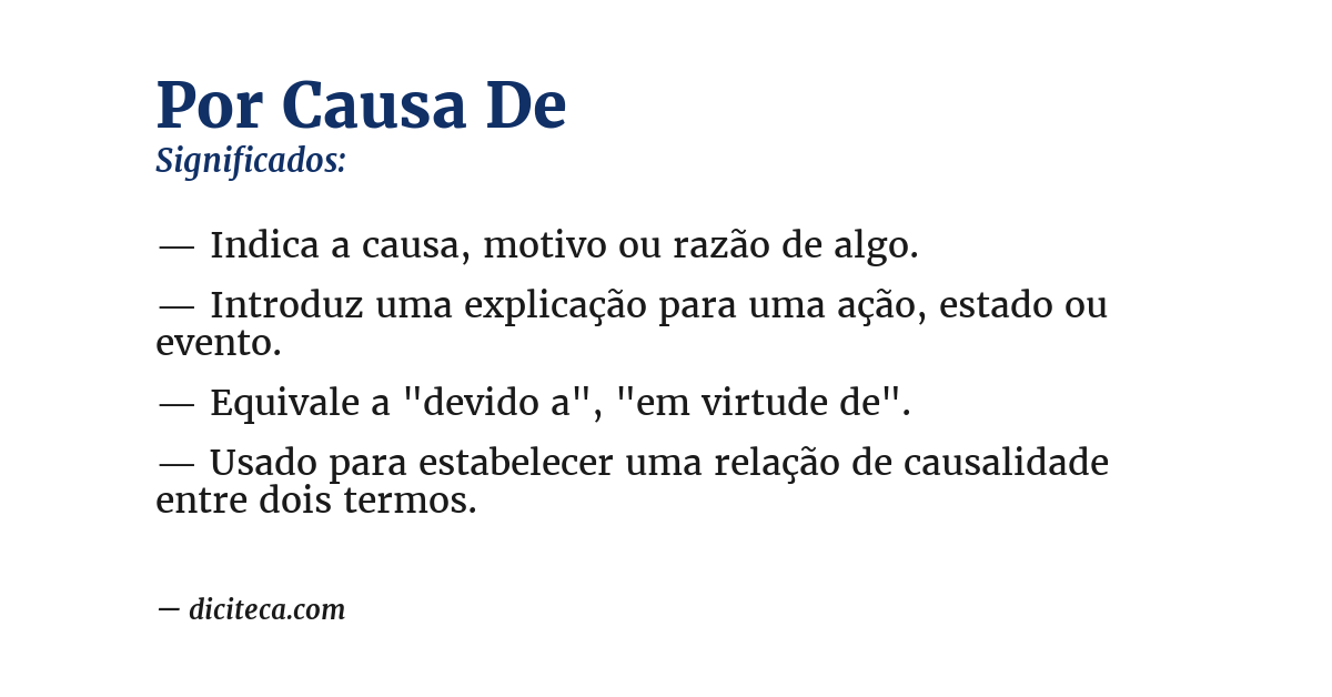 Significado de por causa de