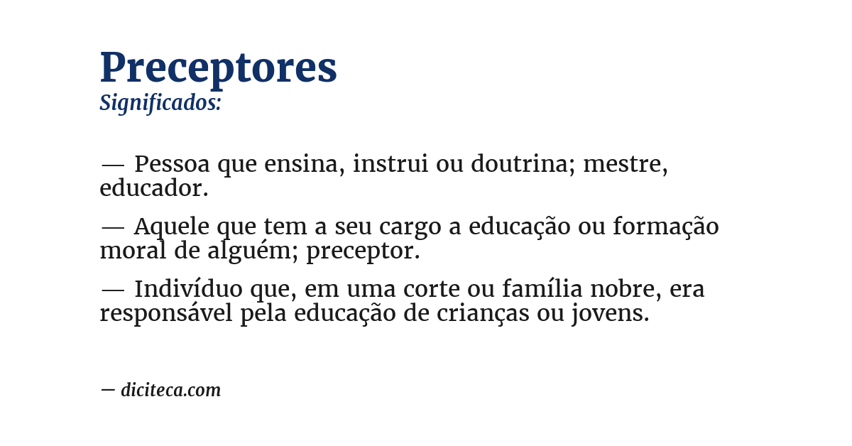 Significado de preceptores