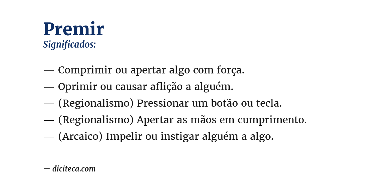 Significado de premir