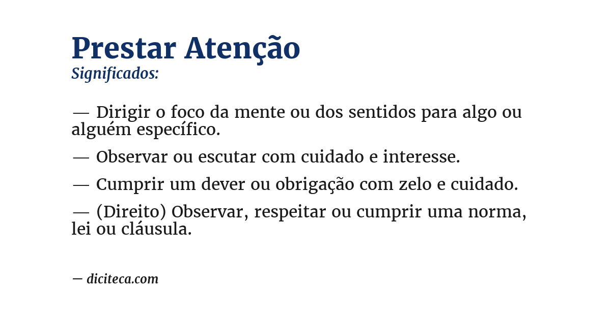 Significado de prestar atenção