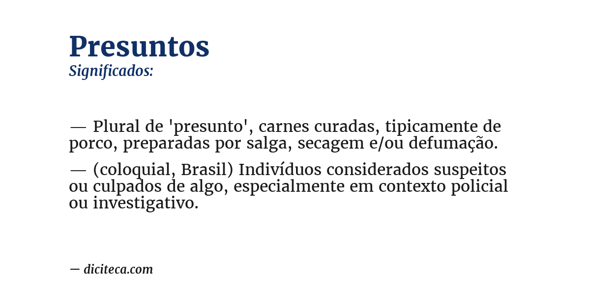 Significado de presuntos