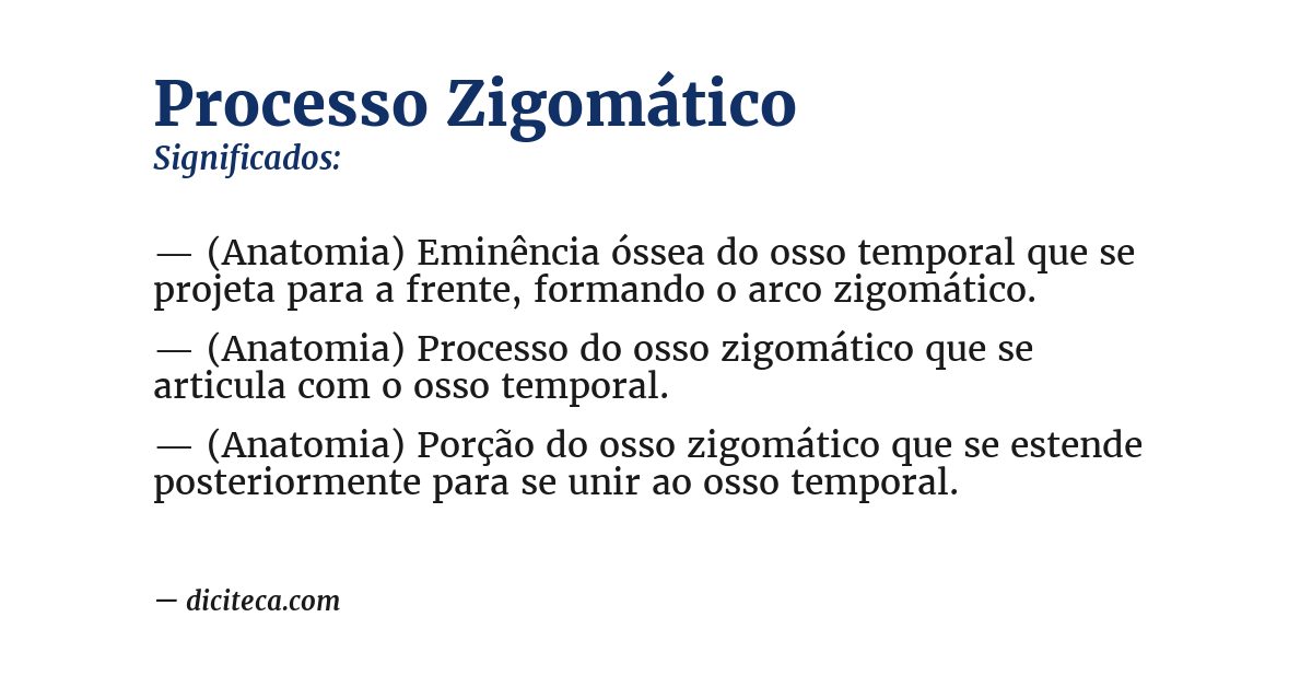 Significado de processo zigomático