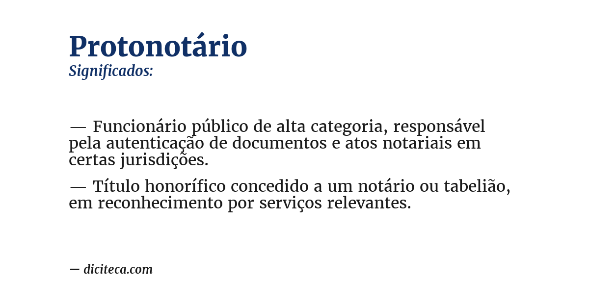 Significado de protonotário