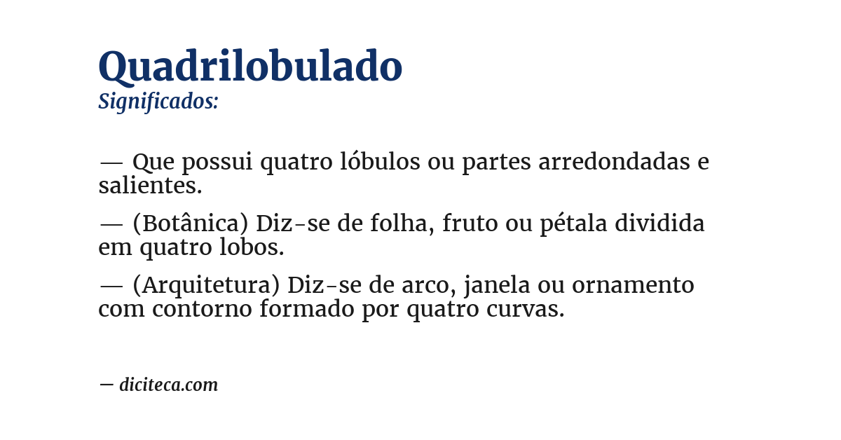 Significado de quadrilobulado