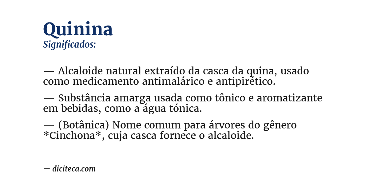 Significado de quinina