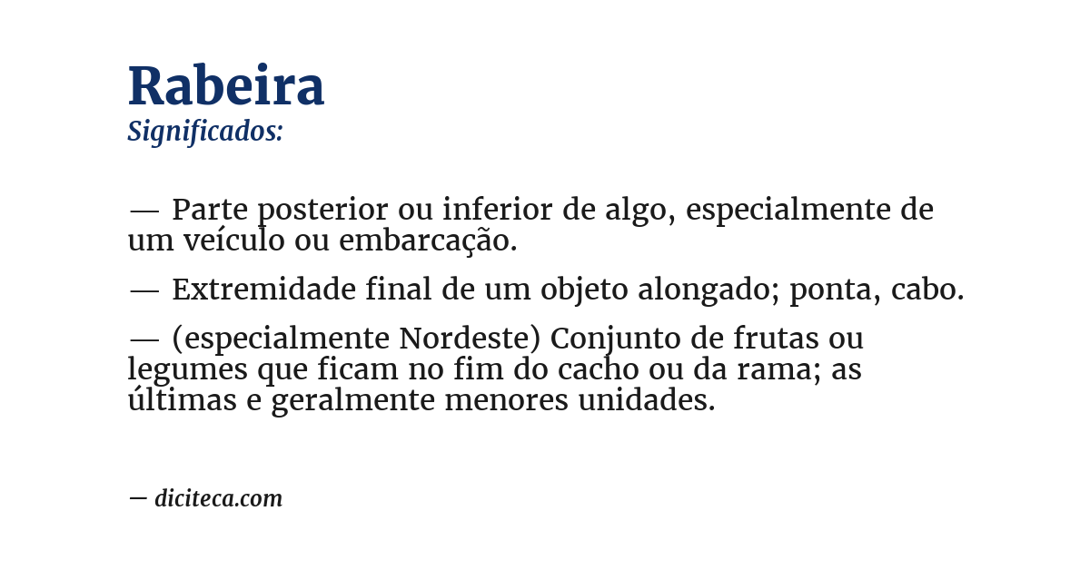 Significado de rabeira