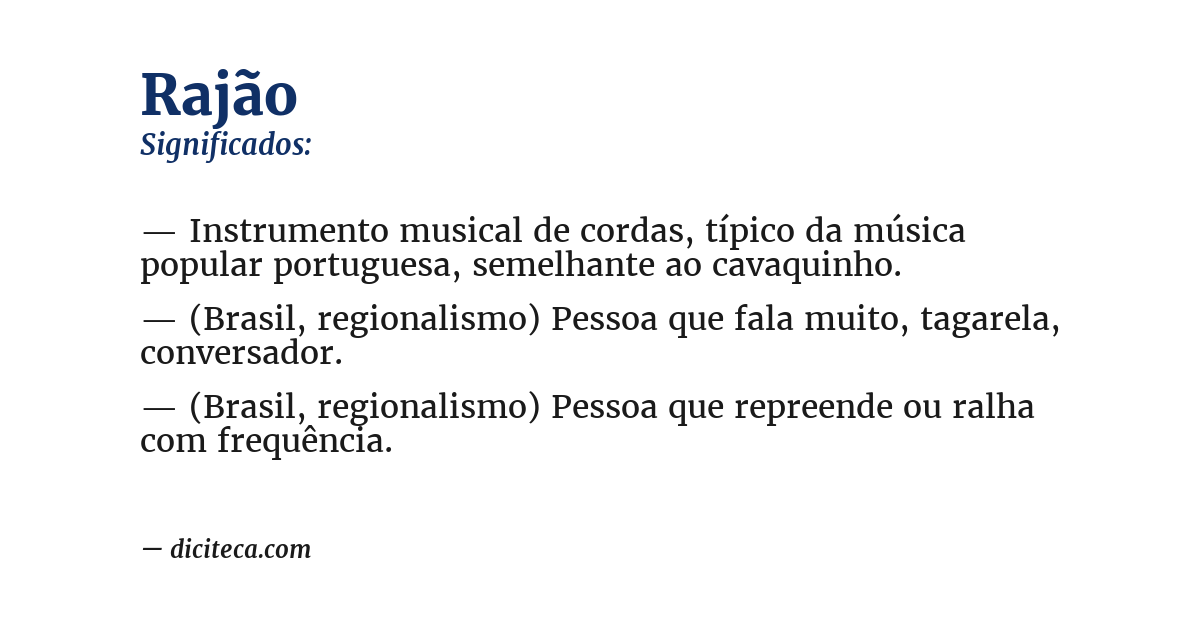 Significado de rajão