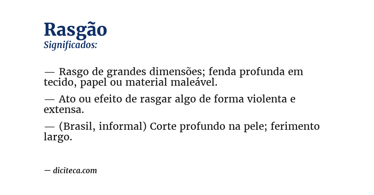 Significado de rasgão