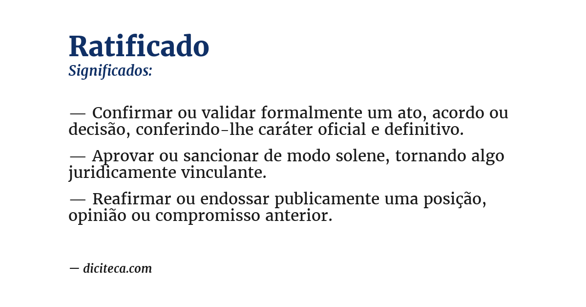 Significado de ratificado
