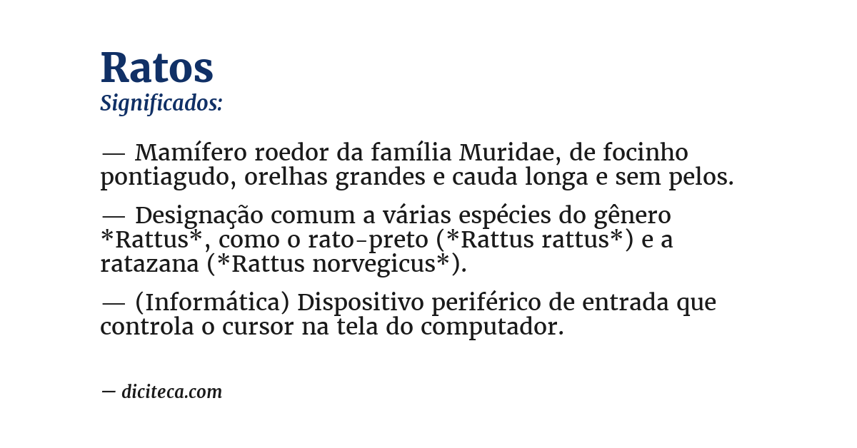 Significado de ratos