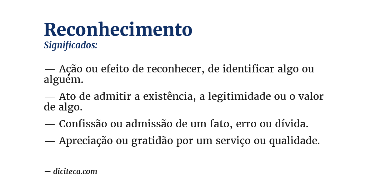 Significado de reconhecimento