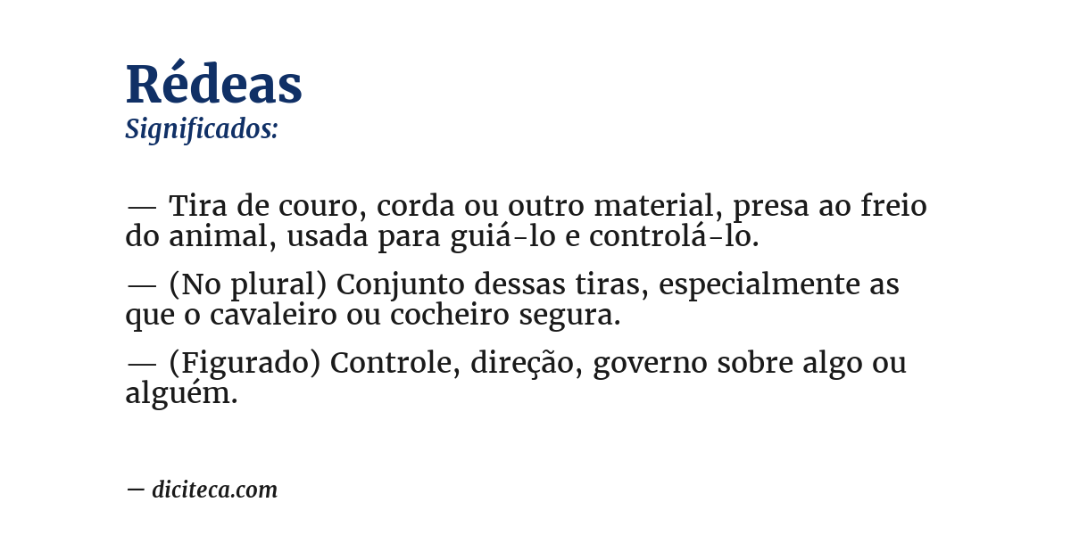 Significado de rédeas