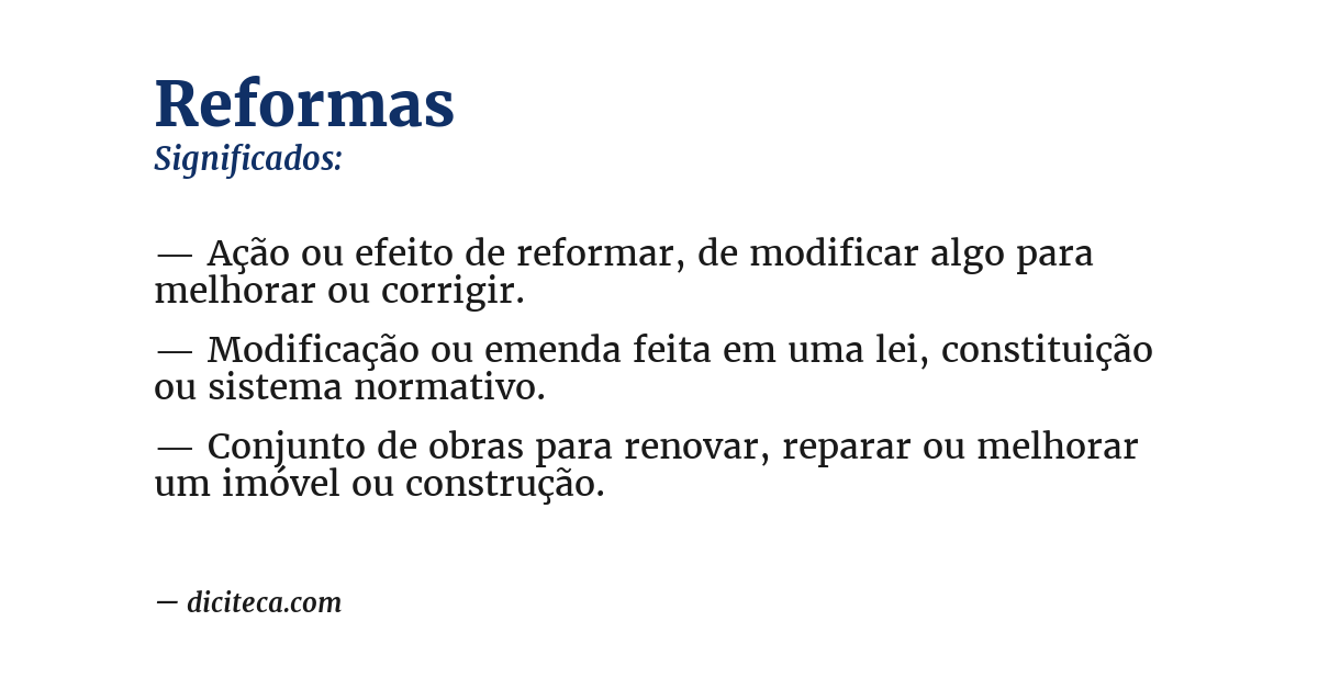 Significado de reformas