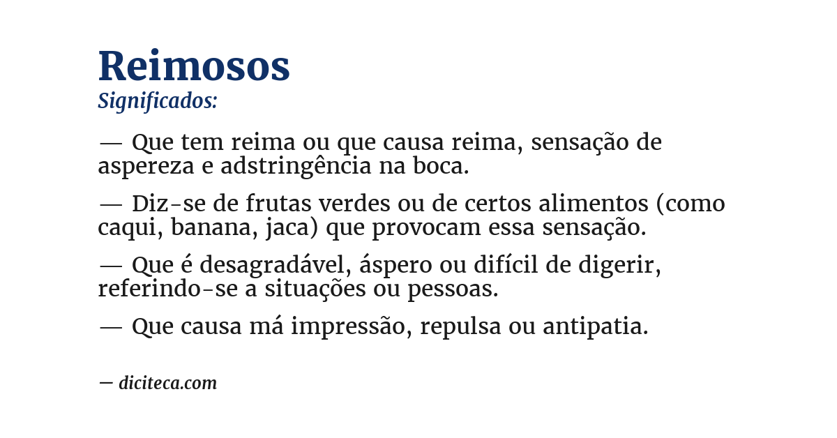 Significado de reimosos