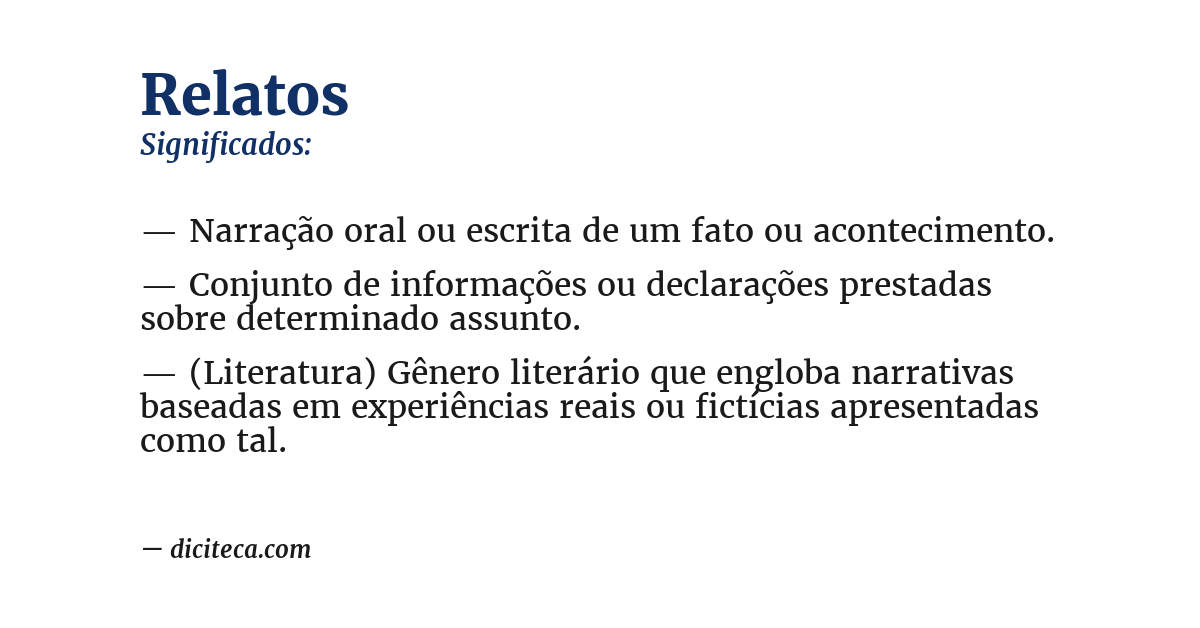 Significado de relatos