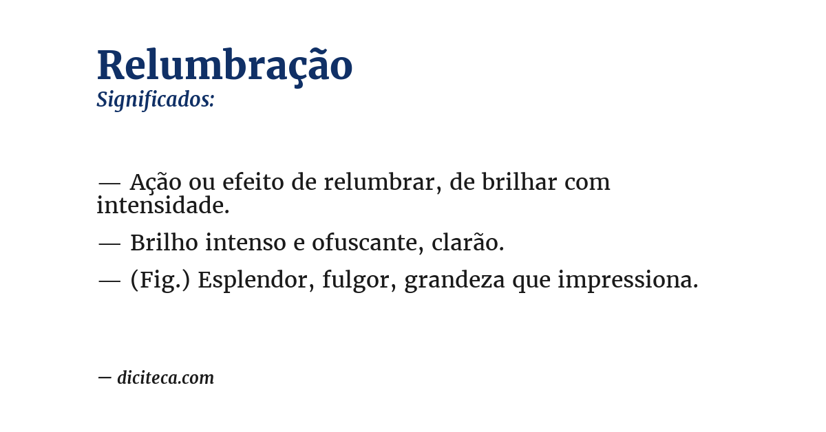 Significado de relumbração