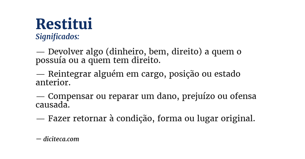 Significado de restitui