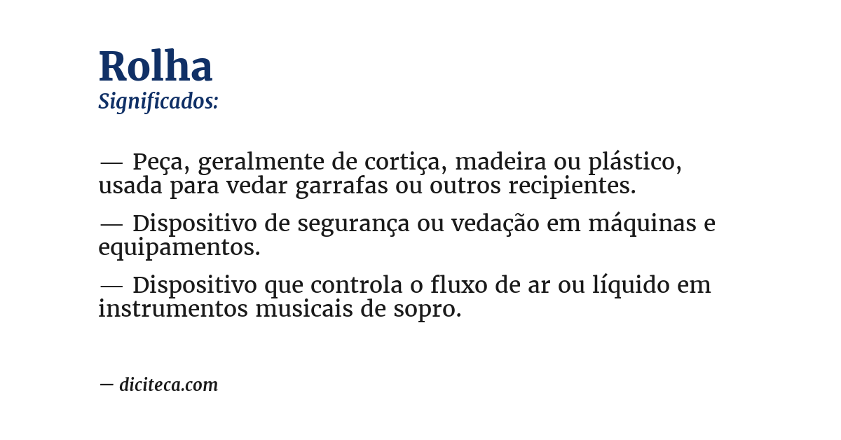 Significado de rolha