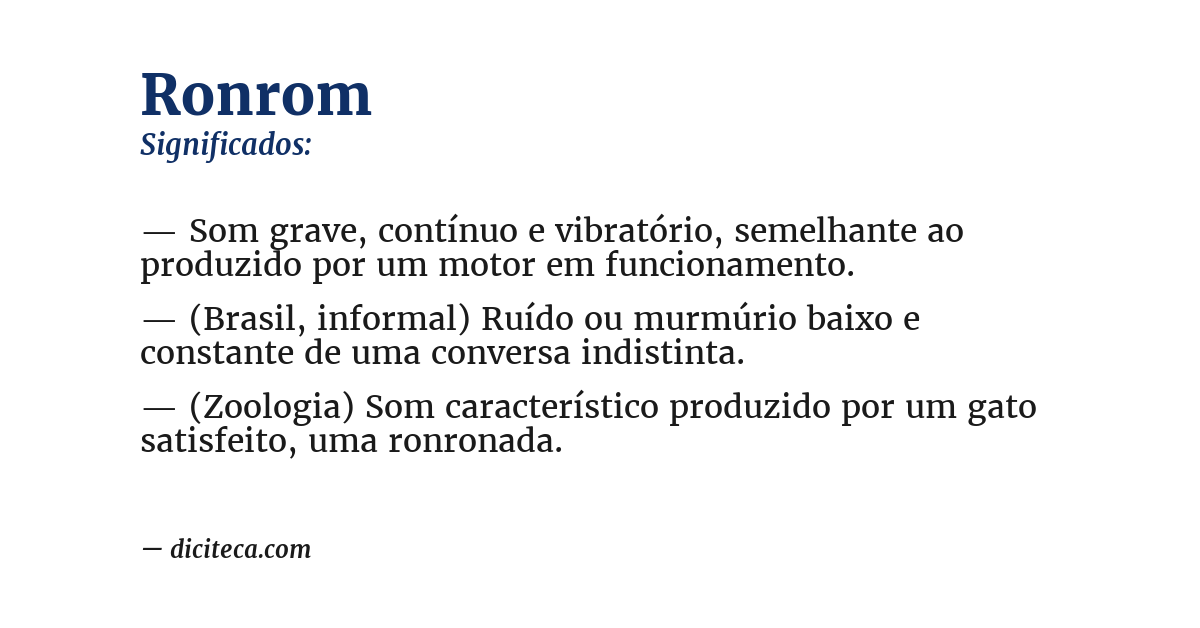 Significado de ronrom