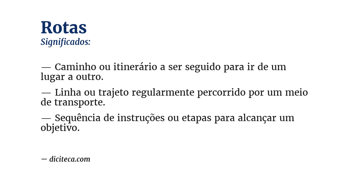Significado de rotas