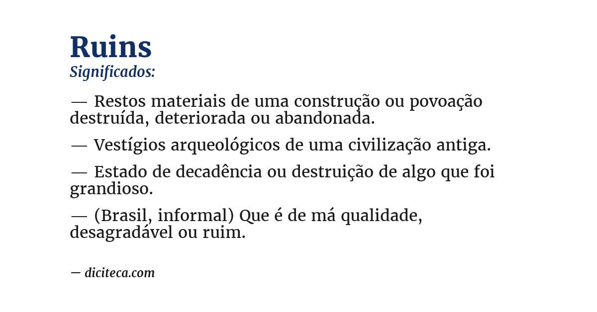 Significado de ruins