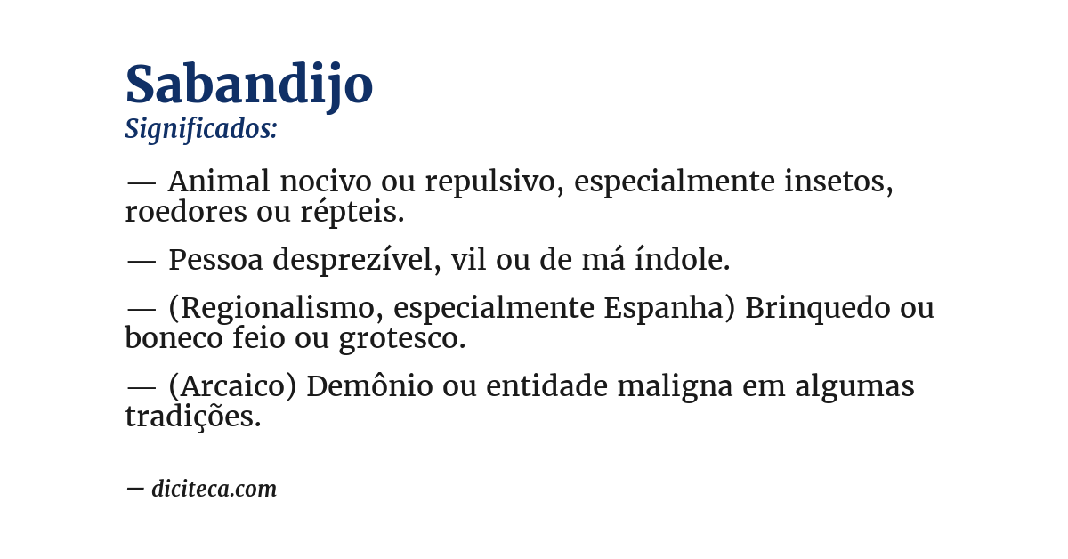 Significado de sabandijo