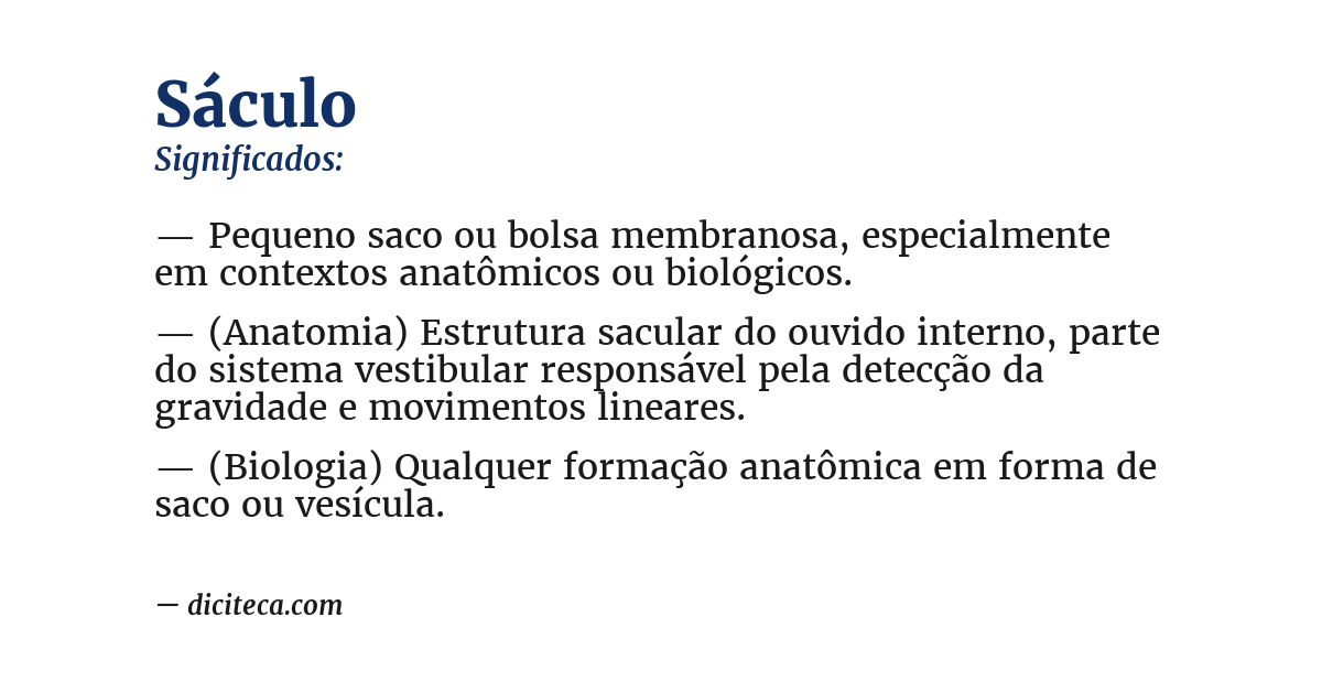 Significado de sáculo