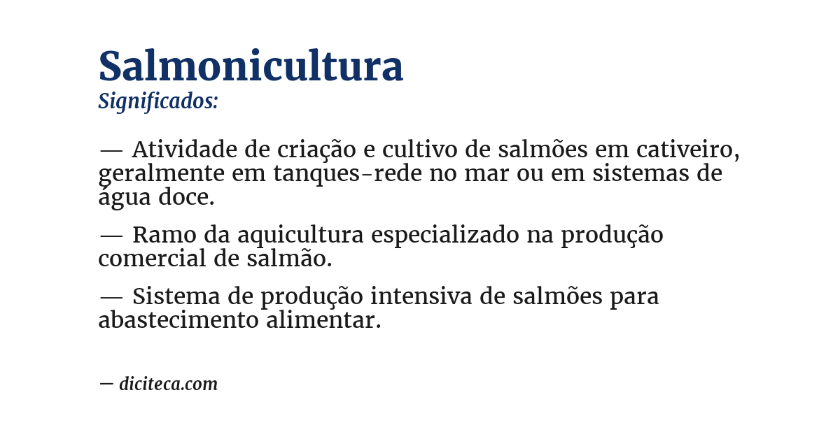 Significado de salmonicultura