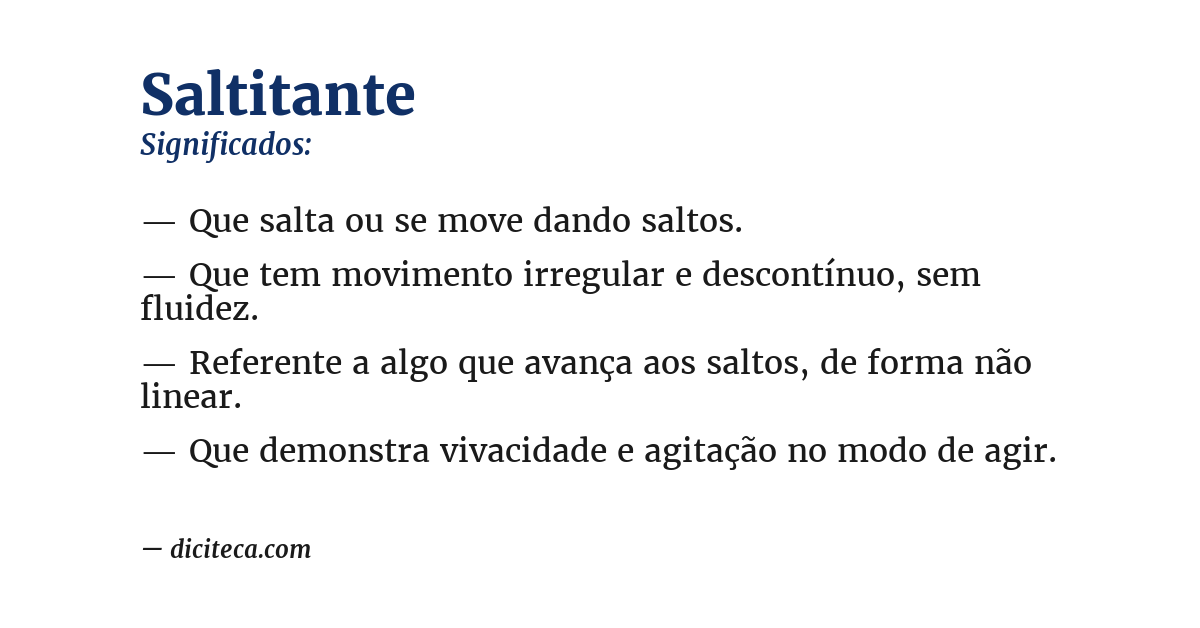 Significado de saltitante