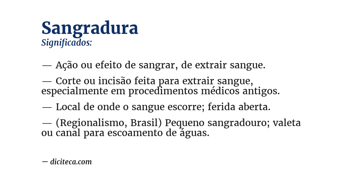 Significado de sangradura