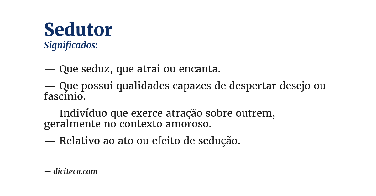 Significado de sedutor