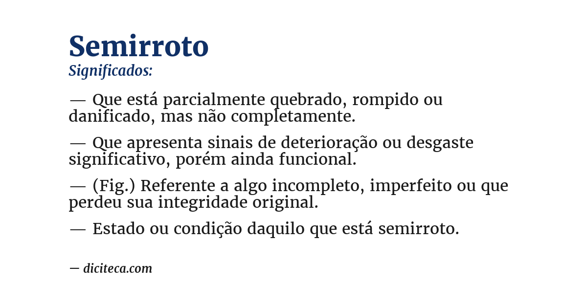 Significado de semirroto