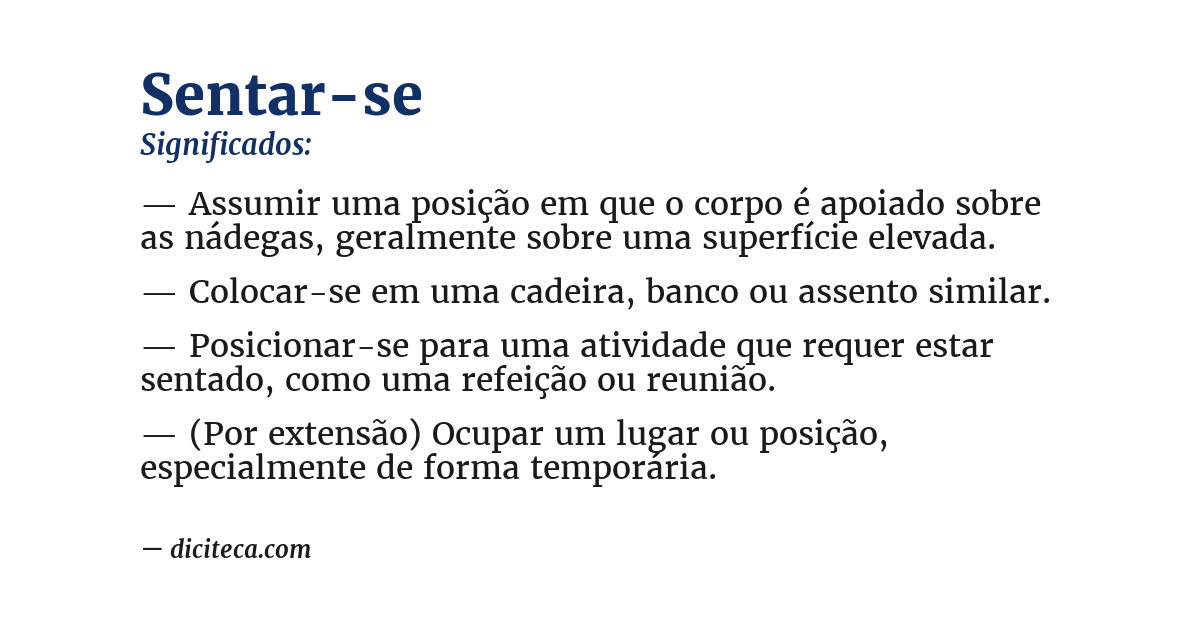 Significado de sentar-se