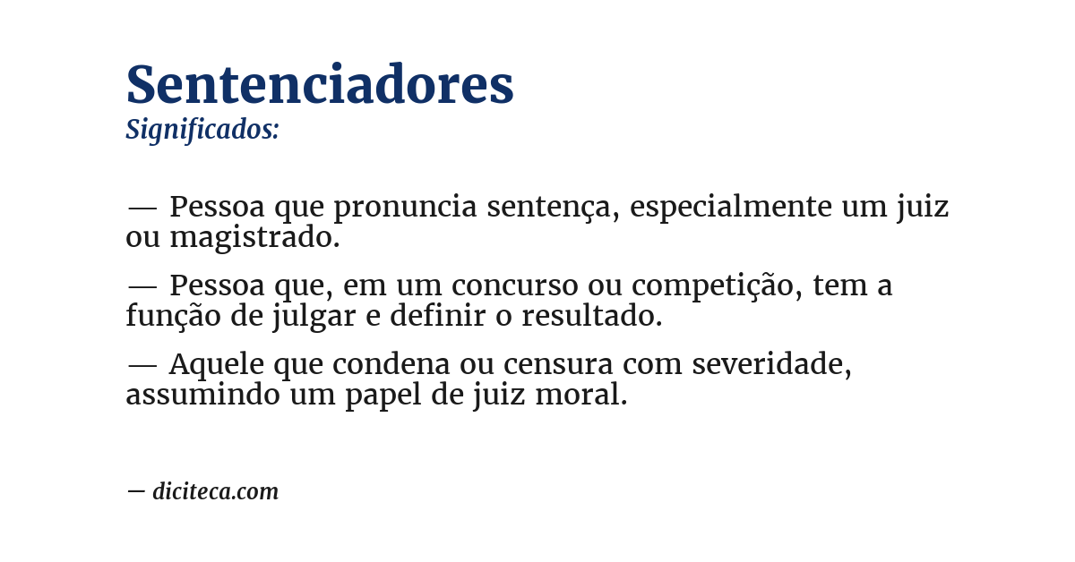 Significado de sentenciadores