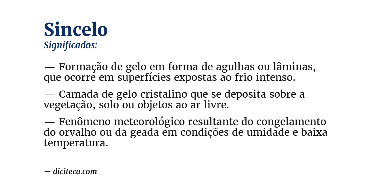 Significado de sincelo
