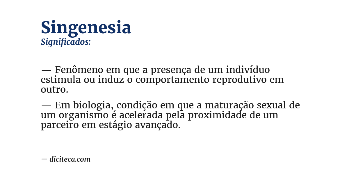 Significado de singenesia
