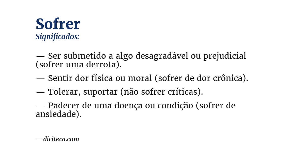 Significado de sofrer