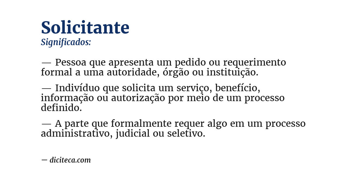 Significado de solicitante
