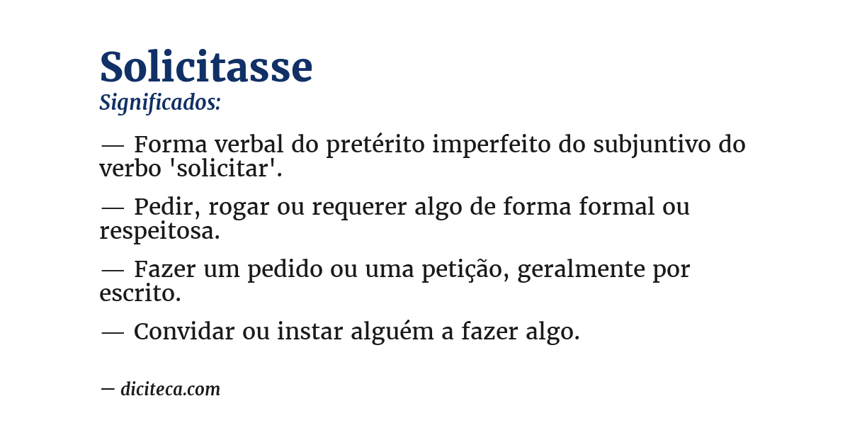 Significado de solicitasse