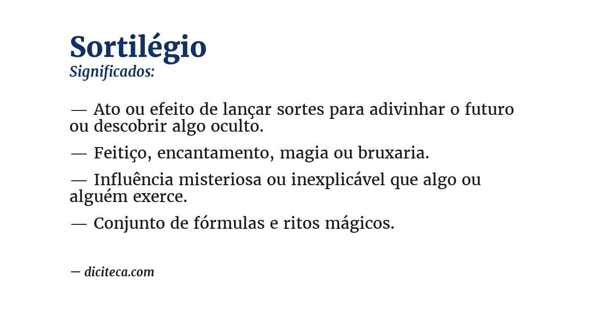 Significado de sortilégio