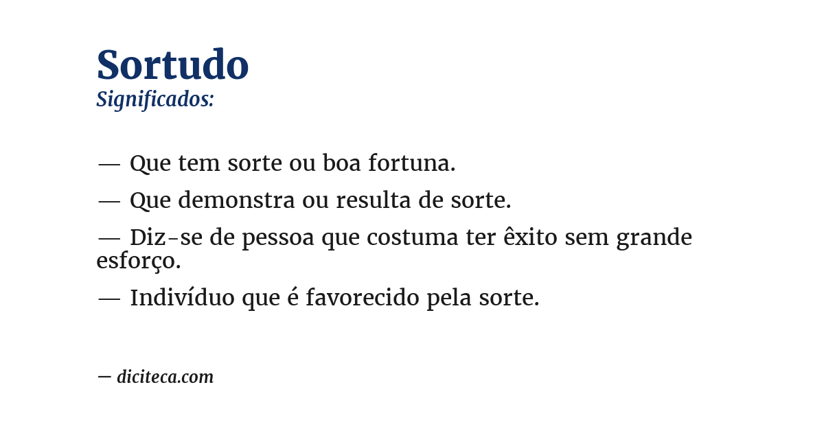 Significado de sortudo