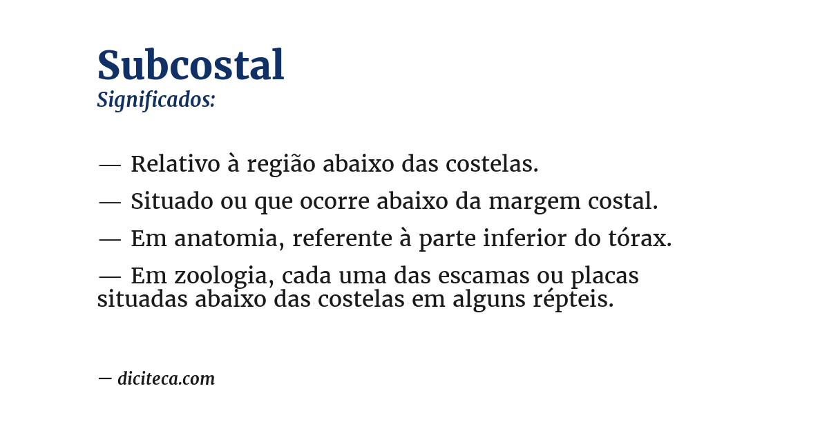 Significado de subcostal