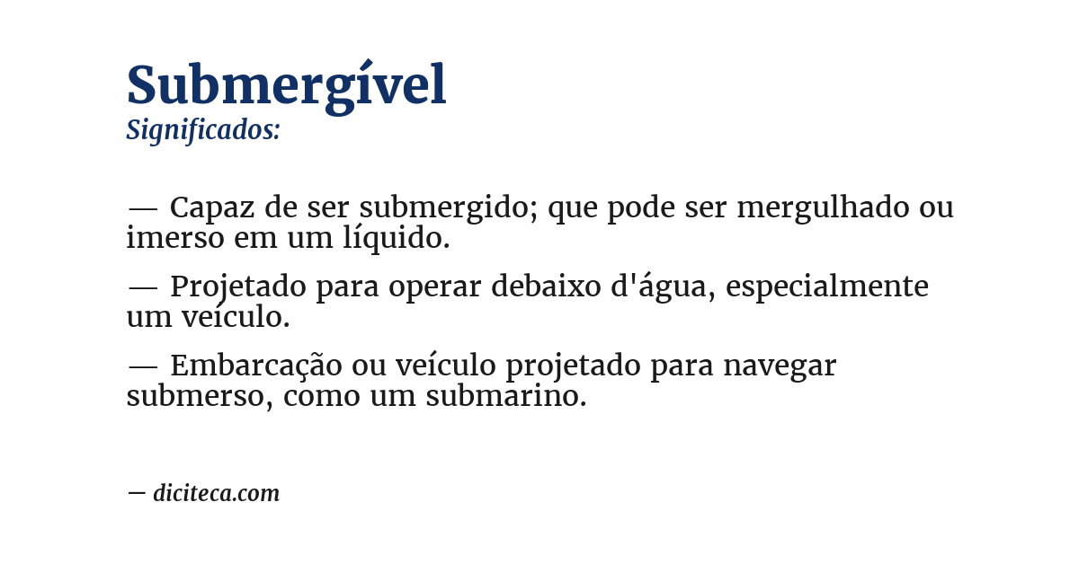 Significado de submergível