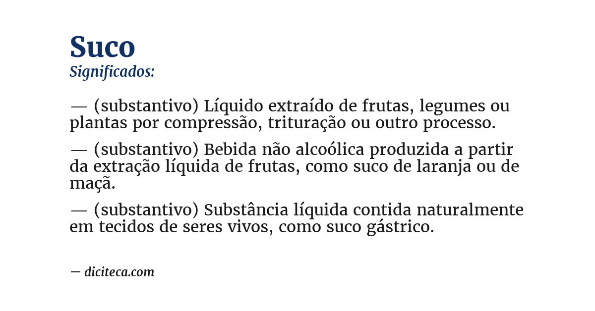 Significado de suco