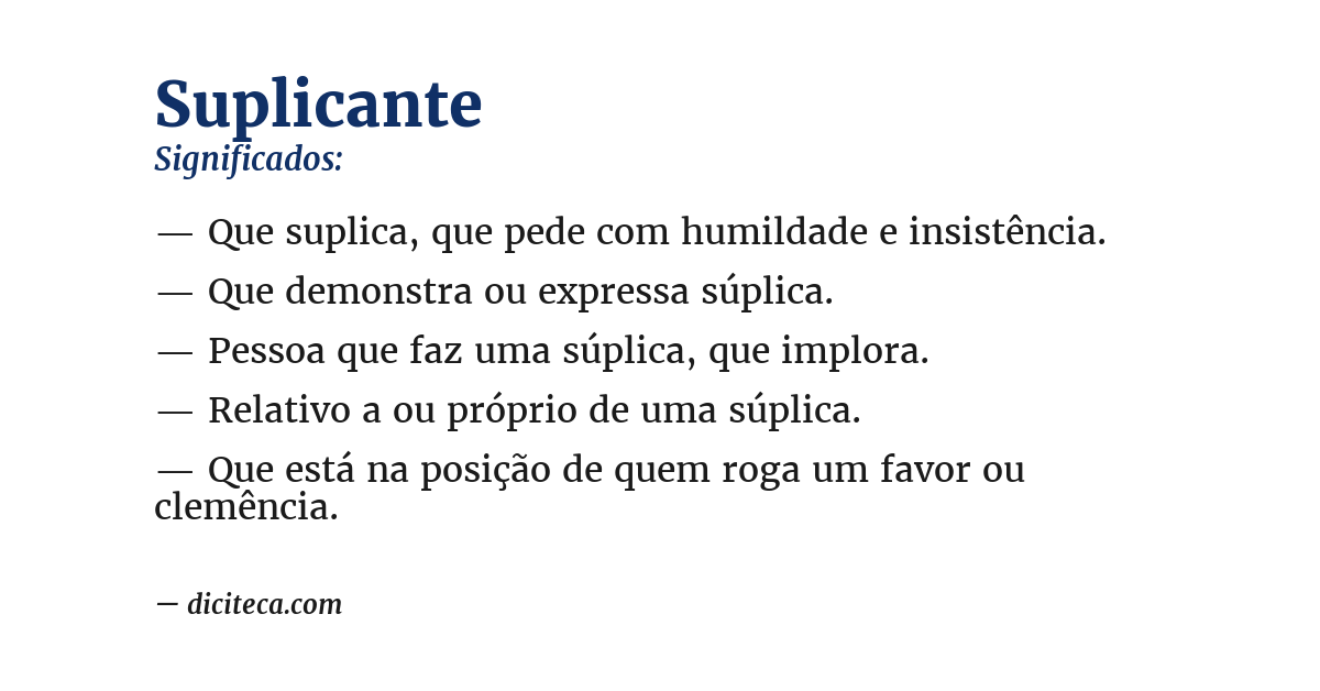 Significado de suplicante