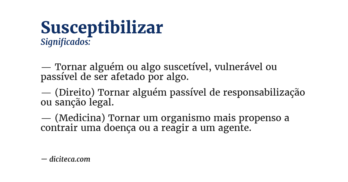 Significado de susceptibilizar