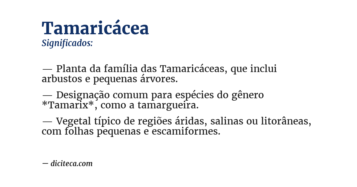 Significado de tamaricácea